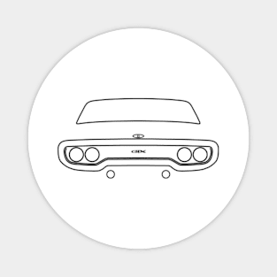 1971 vintage Plymouth Hemi GTX outline graphic (black) Magnet